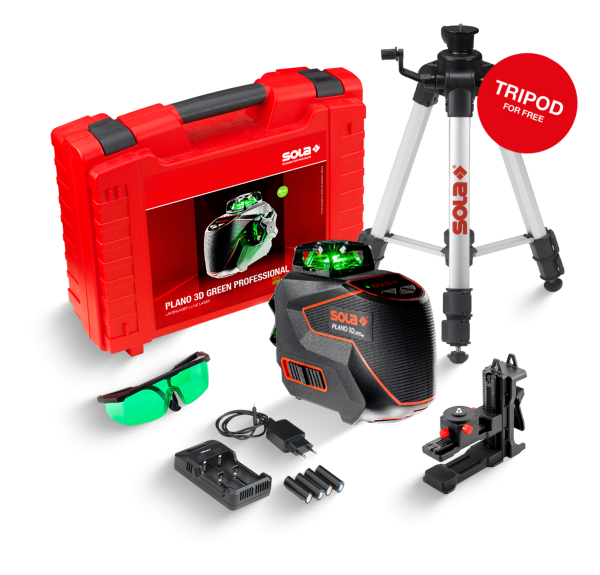 SOLA PLANO 3D GREEN SET (inkl. Tripod-Stativ)