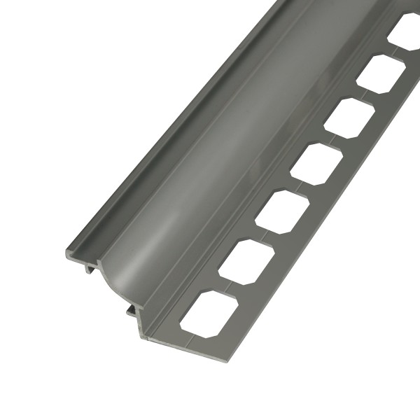 Hohlkehlprofil Aluminium titan eloxiert (zweiseitiger Anschluss)